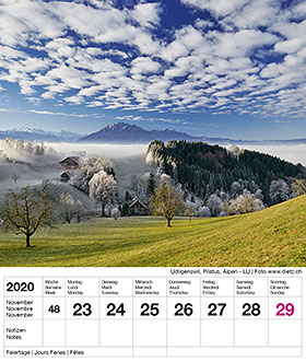 Wochenkalender MY SWITZERLAND